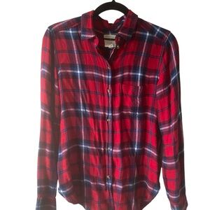 American Eagle Ahh-Mazingly Soft Shirt Size Small Petite Boyfriend Fit Plaid
